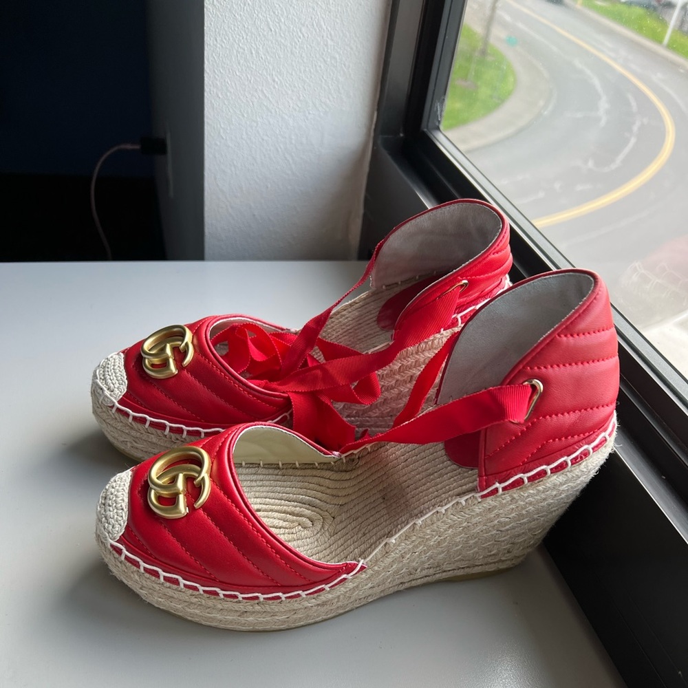 Gucci Wedges , brand new and never worn. Doesn’t have a dust bag nor a box